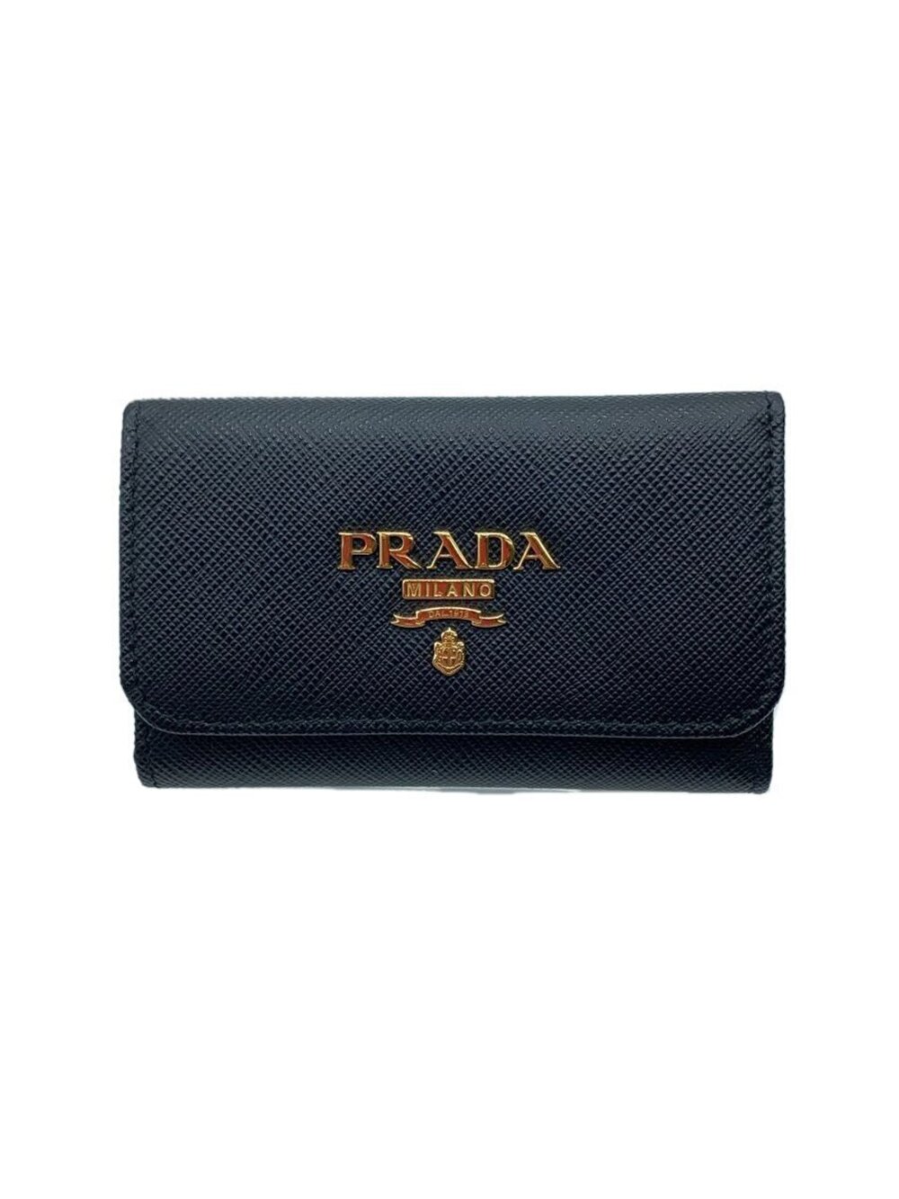 Prada Key Case Wallet Leather Black